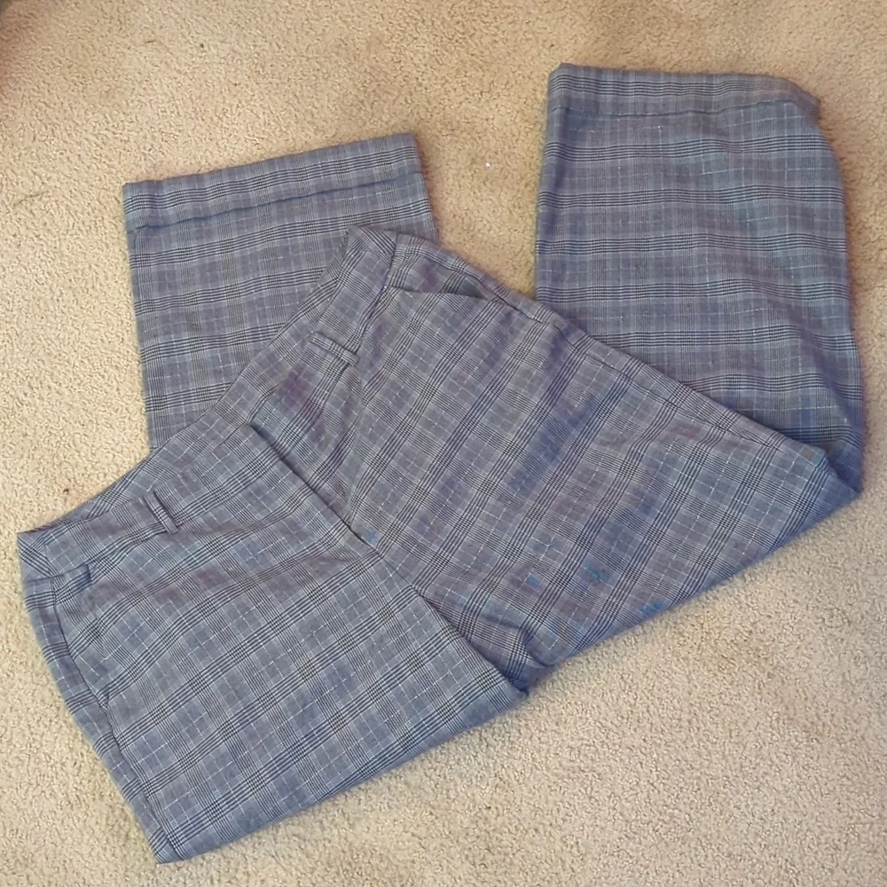 Lane Bryant Gray Plaid Business Professional Bootcut Pants Size 20 Regular